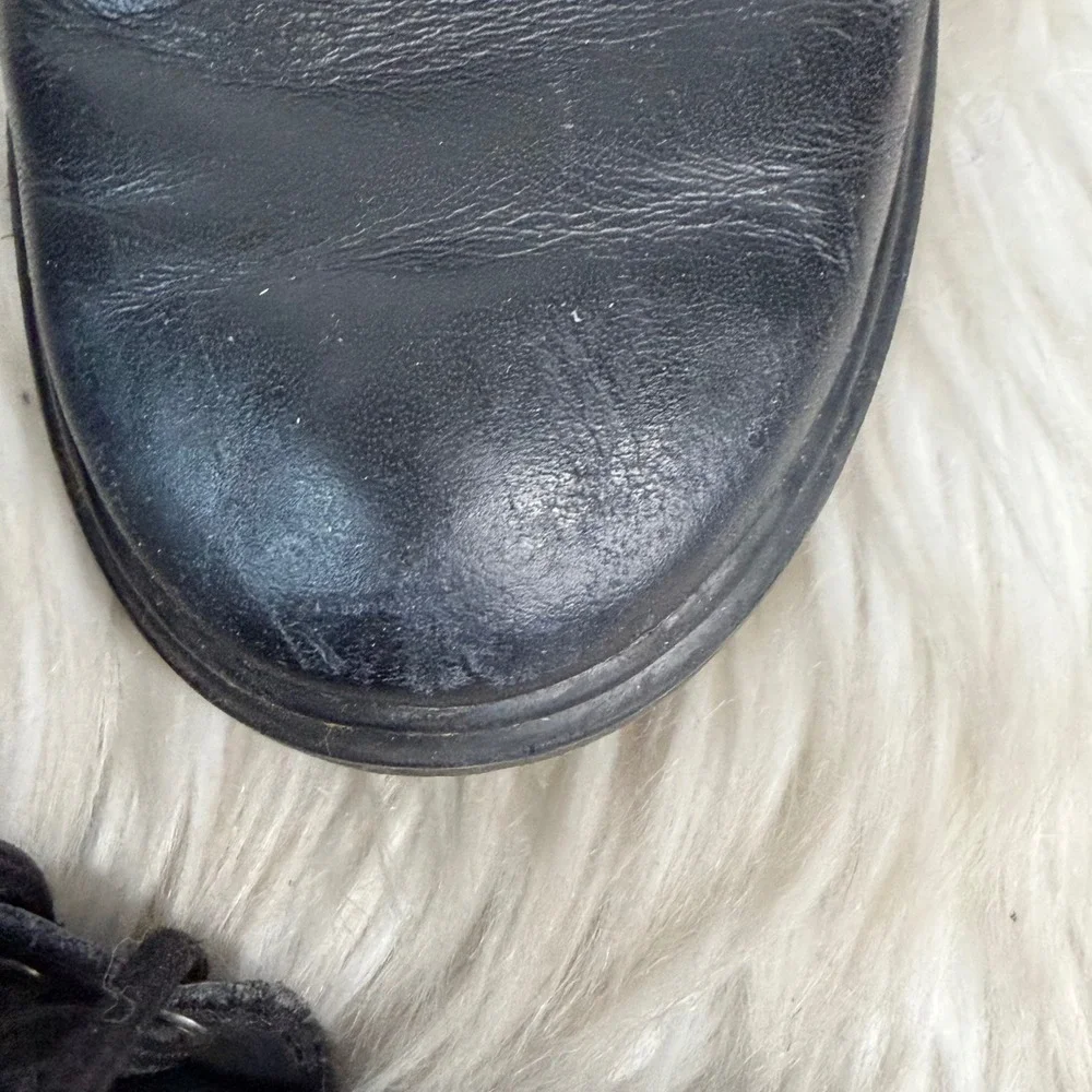 Dr. Martens 1460 J Black Leather Side Zip Combat Boots Size US 5L 4M
